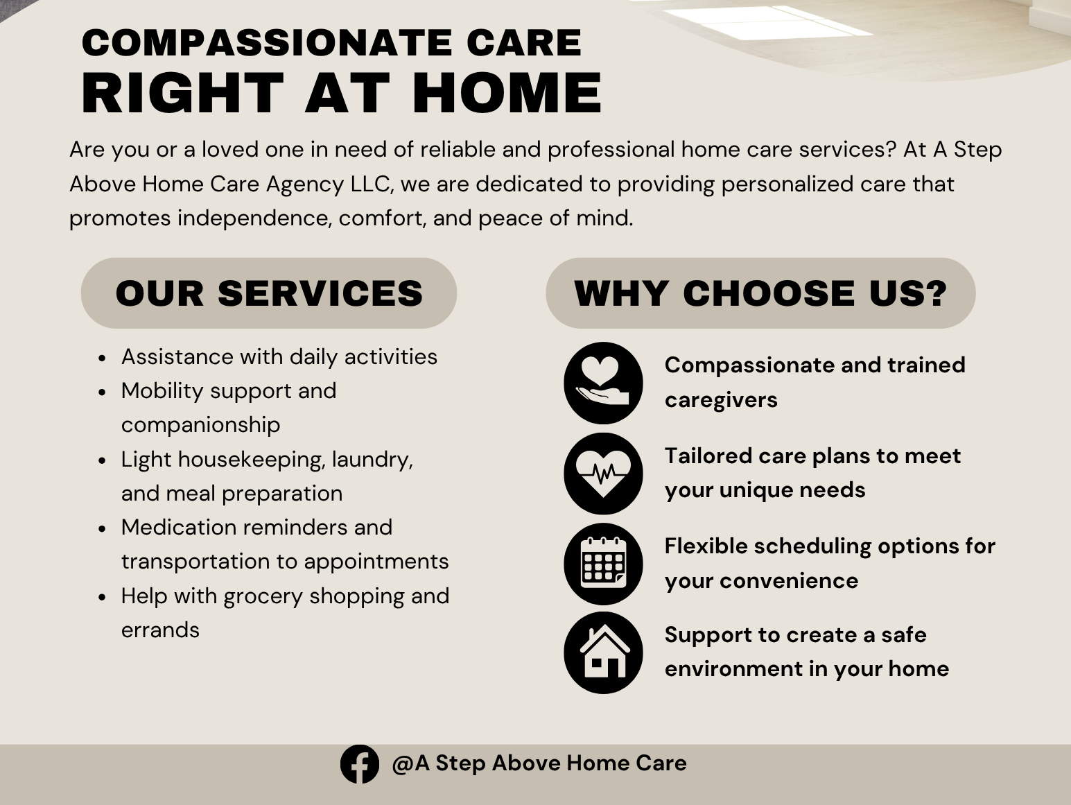 Gallery Image for A Step Above Home Care Agency in Denver, NC