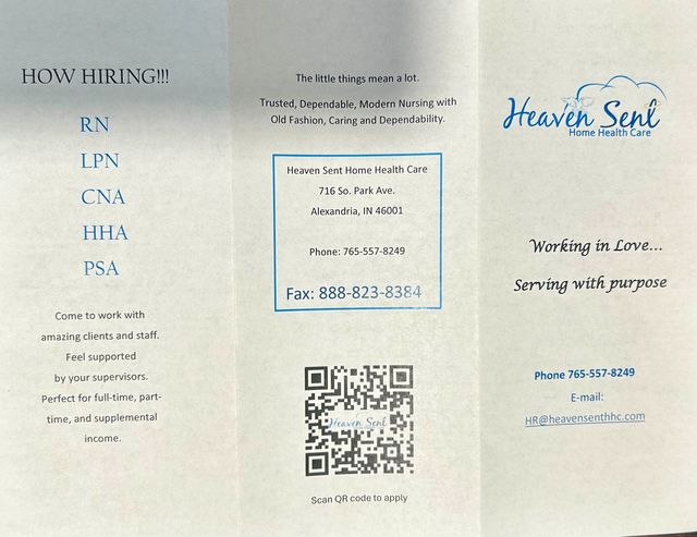 HEAVEN SENT HOME HEALTH CARE LLC award certificate
