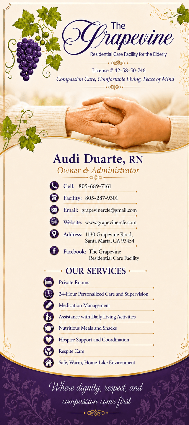 The Grapevine Residential Care Facility Residential Care Elderly in Santa Maria, CA