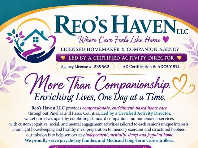 REO'S HAVEN LLC home care agency in Saint Petersburg, FL