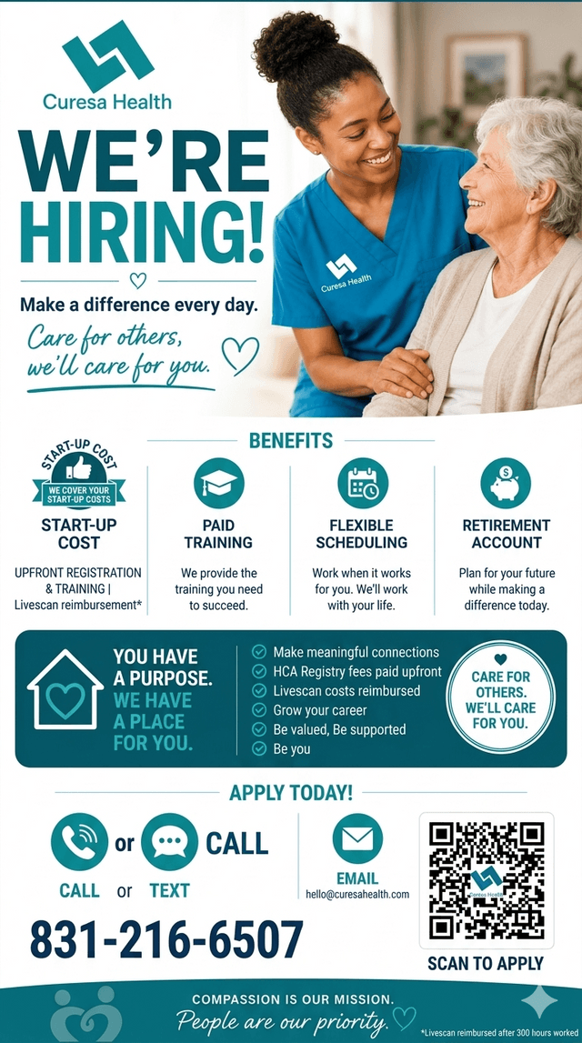 Curesa Health home care agency in Santa Cruz, CA