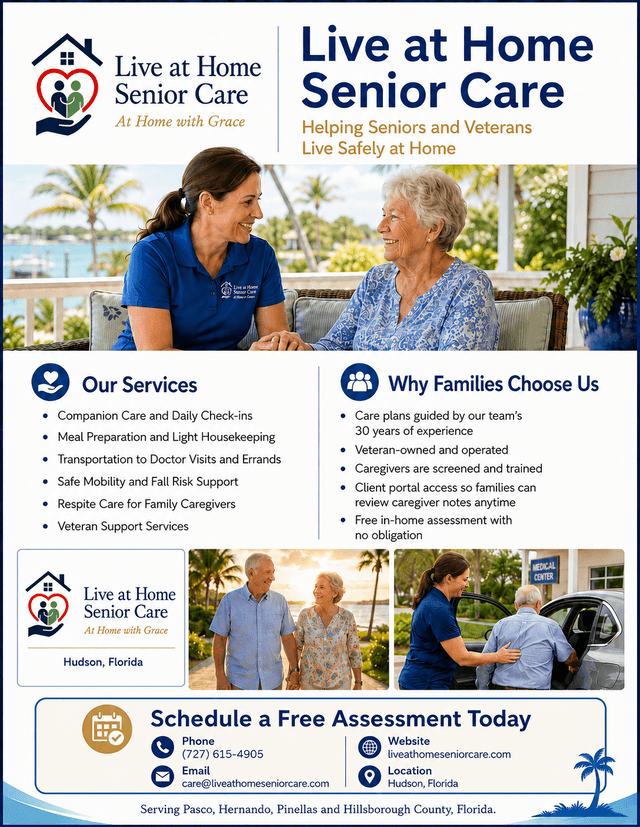 Live at Home Senior Care home care agency in Hudson, FL