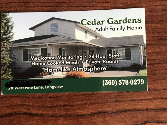 CEDAR GARDENS ADULT FAMILY HOME Adult Family Home in Longview, WA