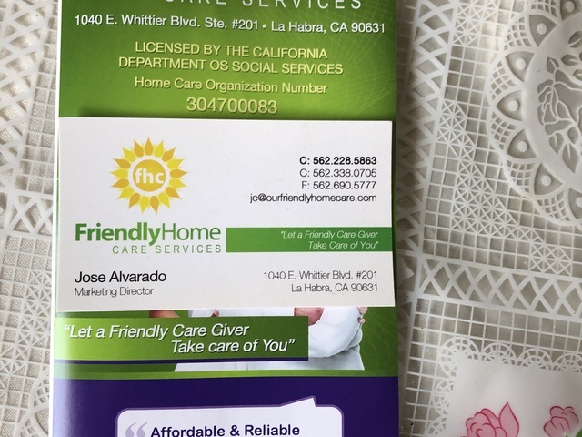 FRIENDLY HOME CARE SERVICES CORP home care agency in La Habra, CA