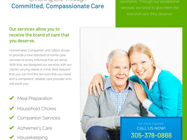 HOMEMAKER COMPANION & SITTERS home care agency in Miami, FL