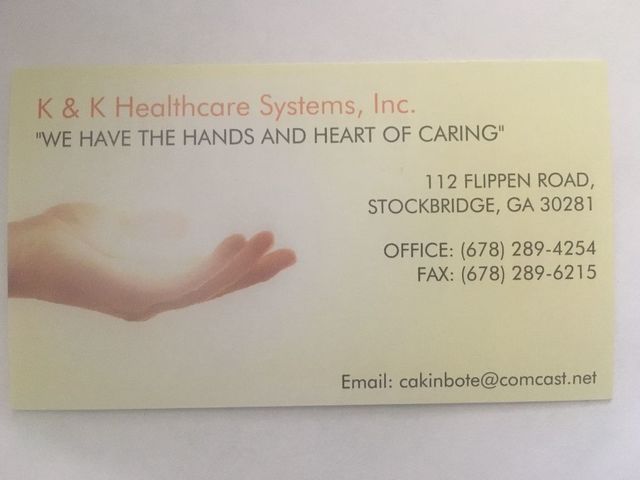 K & K HEALTHCARE SYSTEMS, INC home care agency in Stockbridge, GA
