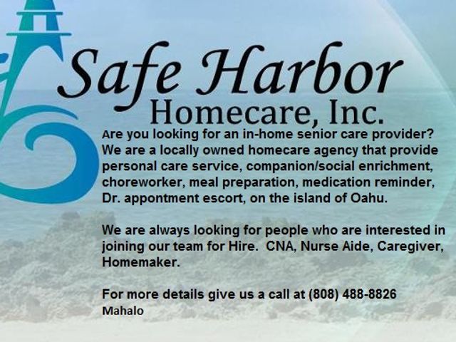 SAFE HARBOR HOMECARE, INC. home care agency in Pearl City, HI