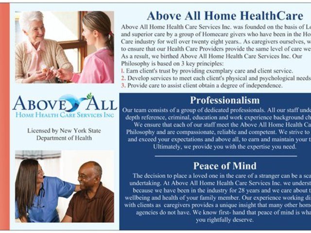Above All Home Health Care Services Inc. home care agency in Rego Park, NY