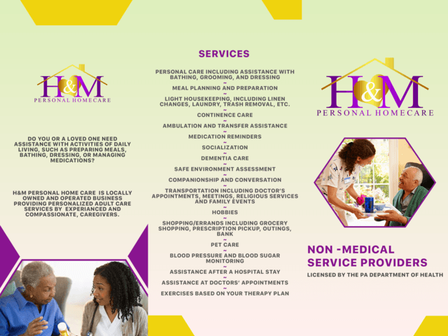 H & M PERSONAL HOME CARE, LLC home care agency in Upper Chichester, PA