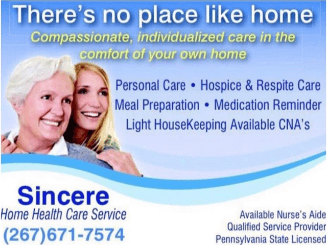 SINCERE HOME HEALTH CARE SERVICE LLC home care agency in Philadelphia, PA