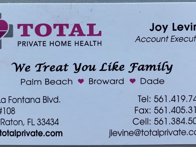 TOTAL PRIVATE PALM BEACH HOME HEALTH home care agency in Boca Raton, FL