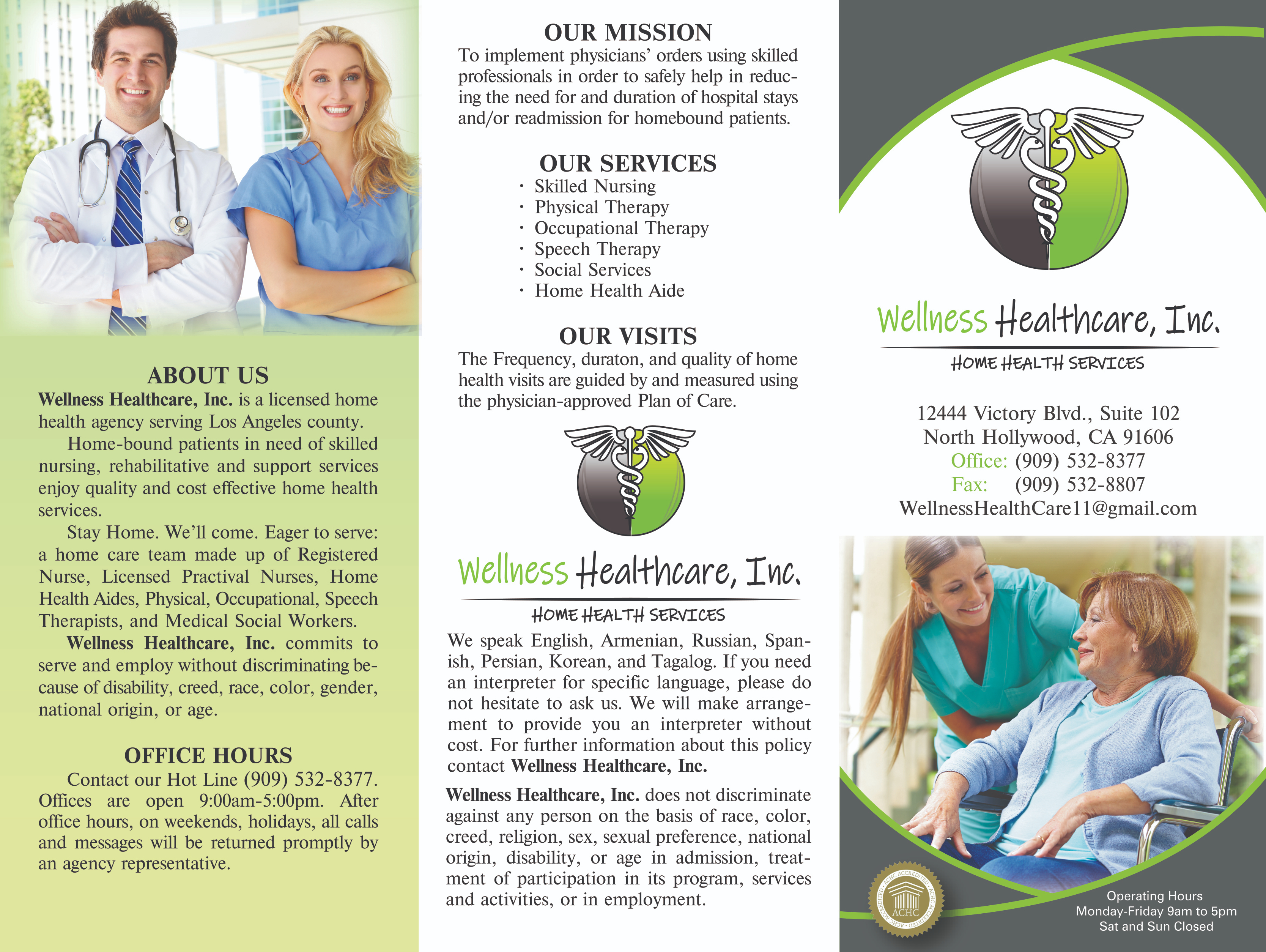 Wellness Healthcare, Inc. home care agency in North Hollywood, CA